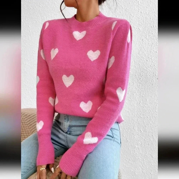 Sweaters - Heart Pattern Sweater